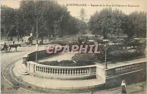 Cartes postales Montpellier Square de la Gare de Pakavas et Esplanade