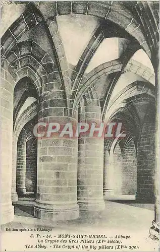 Ansichtskarte AK Mont Saint Michel Abbaye La crypte des gros piliers