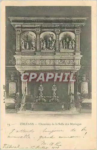 Cartes postales Orleans Cheminee de la Salle des Mariages (carte 1900)