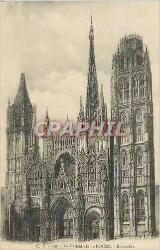 Ansichtskarte AK La Cathedrale de Rouen Ensemble