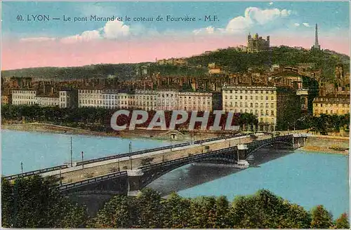 Ansichtskarte AK Lyon le Pont Morand et le Coteau de Fourviere