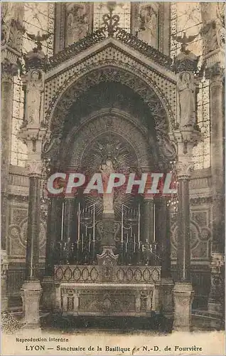 Cartes postales Lyon Sanctuaire de la Basilique de N D de Fourviere