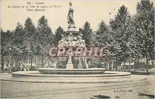 Cartes postales Lyon la Statue de la Ville de Lyon Place Morand