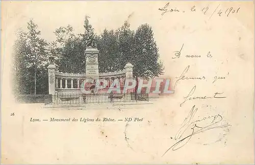 Ansichtskarte AK Lyon Monument des Legions du Rhone (carte 1900)