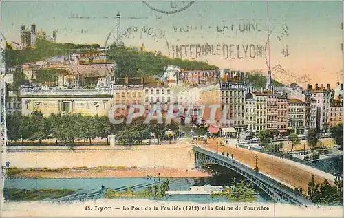 Cartes postales Lyon le Pont de la Feuillee et la Colline de Fourviere