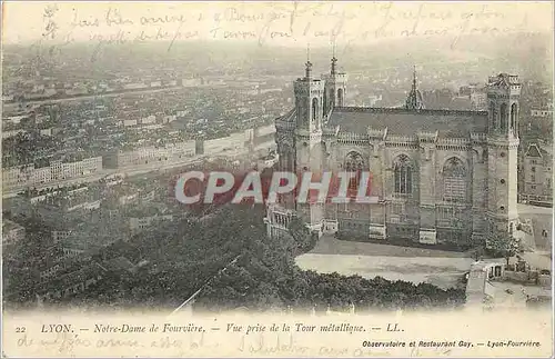 Ansichtskarte AK Lyon Notre Dame de Fourviere Vue Prise de la Tour Metallique