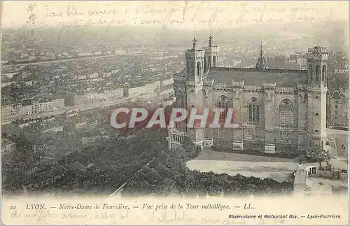 Cartes postales Lyon Notre Dame de Fourviere Vue Prise de la Tour Metallique