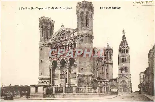 Cartes postales Lyon Basilique de N D de Fourviere Vue d'Ensemble