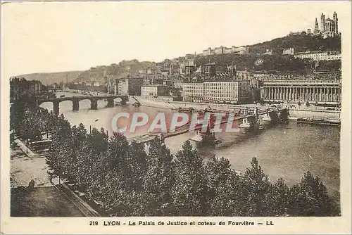 Cartes postales Lyon le Palais de Justice et Coteau de Fourviere