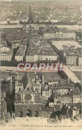 Cartes postales Lyon l'Eglise Saint Jean et Bellecour pris de Fourviere