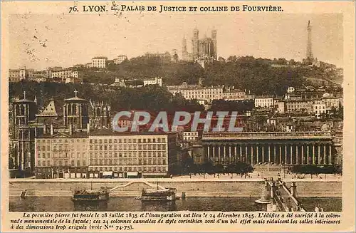 Cartes postales Lyon Palais de Justice et Colline de Fourviere