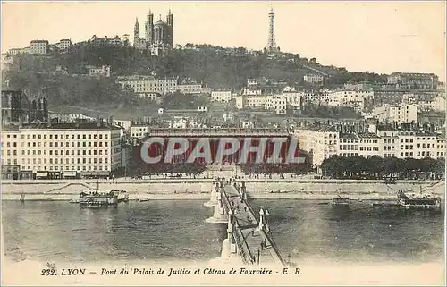 Cartes postales Lyon Pont du Palais de Justice et Coteau de Fourviere