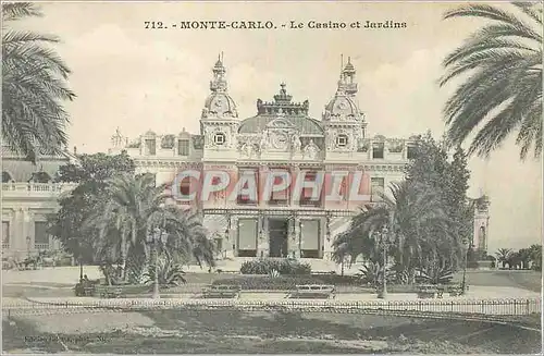 Cartes postales Monte Carlo Le Casino et Jardins