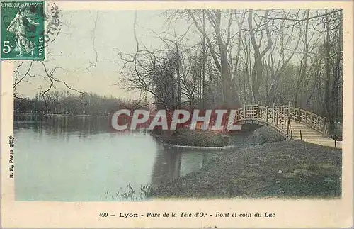 Ansichtskarte AK Lyon Parc de la Tete d'Or Pont et Coin du Lac