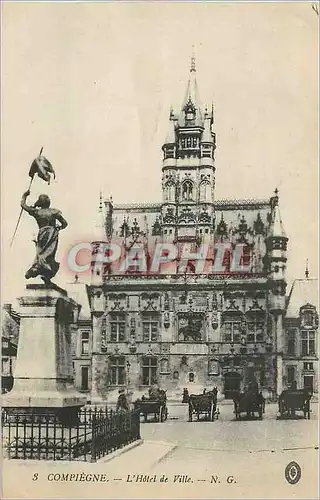 Cartes postales Compiegne L'Hotel de Ville Jeanne d'Arc