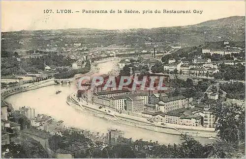 Ansichtskarte AK Lyon Panorama de la Saone prise du Restaurant Gay