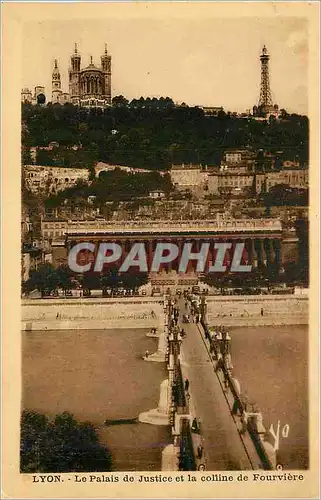 Cartes postales Lyon Palais de Justice et la Colline de Fourviere