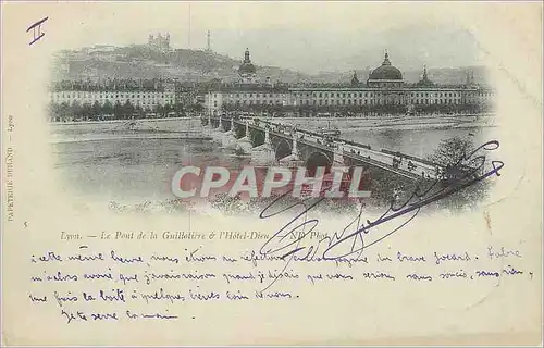 Cartes postales Lyon Le Pont de la Guillotiere L'Hotel Dieu (carte 1900)