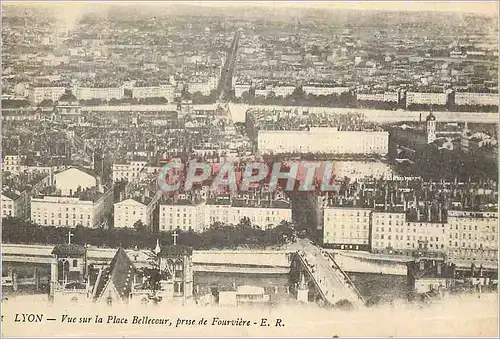Ansichtskarte AK Lyon Vue sur la Place Bellecour prise de Fourviere