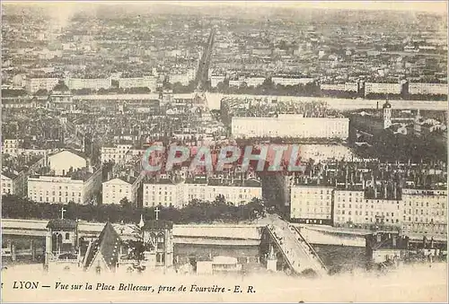 Cartes postales Lyon Vue sur la Place Bellecour prise de Fourviere