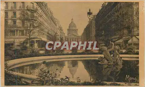 Cartes postales Les Petits Tableaux de Paris La place Ed Rostand la rue Soufflot et le Pantheon