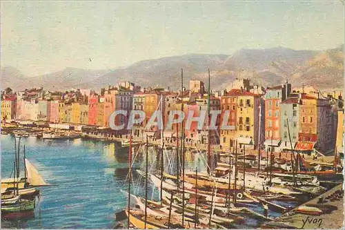 Moderne Karte Toulon (Var) Cote d'Azur La Douce France Les Quais Bateaux