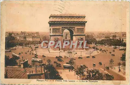 Cartes postales Paris Ville Lumiere Arc de Triomphe