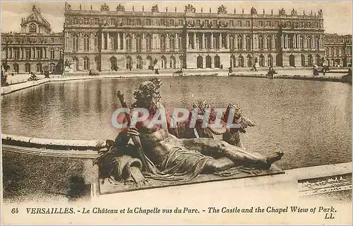 Cartes postales Versailles Le Chateau et la Chapelle vus du Parc
