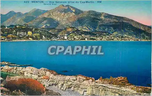 Cartes postales Menton Vue Generale prise du Cap Martin