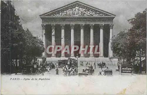 Cartes postales Paris Eglise de la Madeleine Caleche