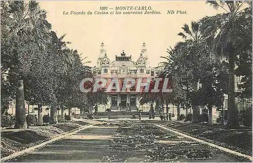 Cartes postales Monte Carlo La Facade du Casino et les Nouveaux Jardins