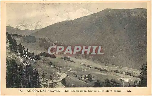 Cartes postales Au Col des Aravis Les Lacets de la Giettaz et le Mont Blanc