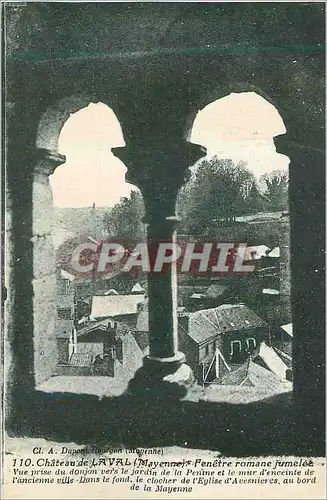 Cartes postales Chateau de Laval (Mayenne) Fenetre Romane Jumelee