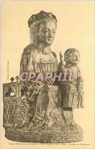Cartes postales Tresor de Conques Vierge Mere assise en Argent (XIIIe Siecle)