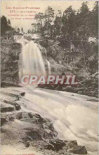 Ansichtskarte AK Cauterets Les Hautes Pyrenees Ensemble de la cascade du Pont d'Espagne