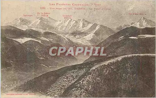 Ansichtskarte AK Les Pyrenees Centrales (Ie Serie) Vue prise du Col d'Aspin Sarroues Berdalade