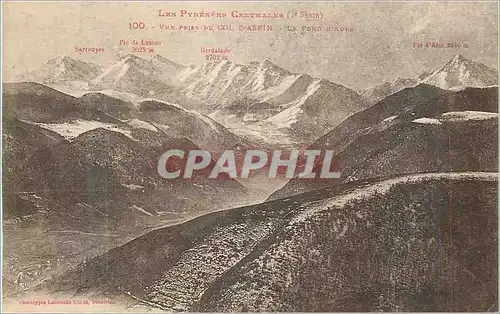 Cartes postales Les Pyrenees Centrales (Ie Serie) Vue prise du Col d'Aspin Sarroues Berdalade