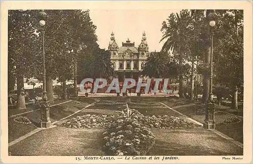 Cartes postales Monte Carlo Le Casino et les Jardins