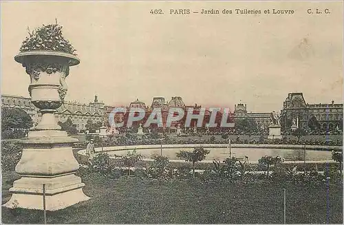 Cartes postales Paris Jardin des Tuileries et Louvre