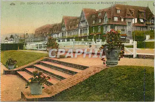 Cartes postales Deauville Plage Fleurie Normandy Hotel et Boulerard Cornuche