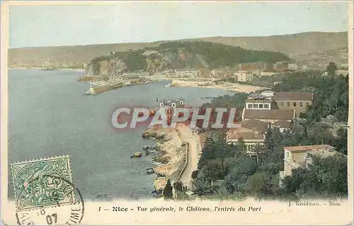 Cartes postales Nice Vue Generale Le Chateau l'entree du Port