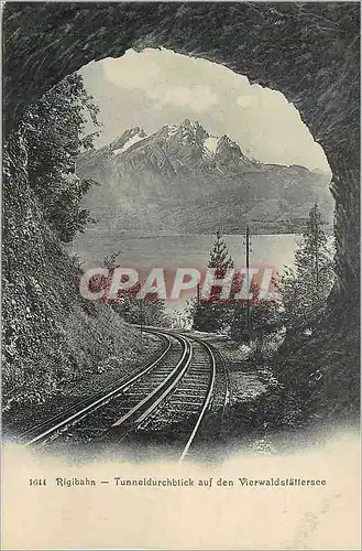 Cartes postales Rigigahn Tunneldurchblick auf den Vierwaldstallersee