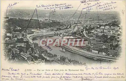 Ansichtskarte AK Lyon Vue sur Serin et Vaise prise du Restaurant Gay (carte 1900)