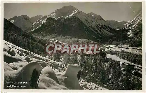 Moderne Karte Pontresina mit Palu und Roseggrappe