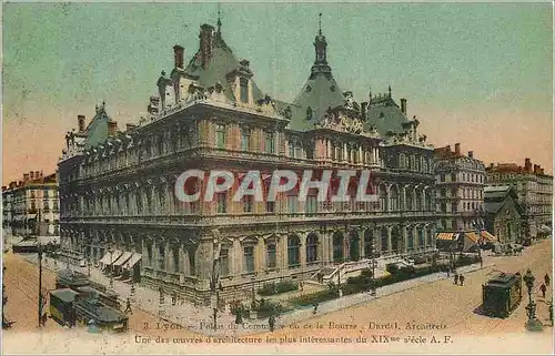 Ansichtskarte AK Lyon Palais du Commerce ou de la Bourse Tramway