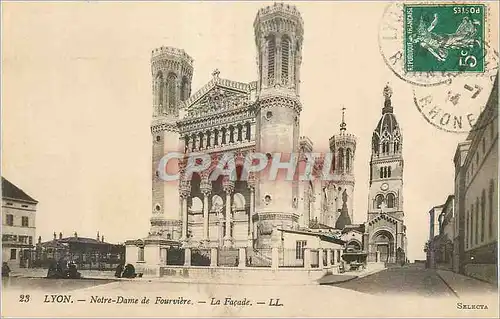 Cartes postales Lyon Notre Dame de Fourviere La Facade