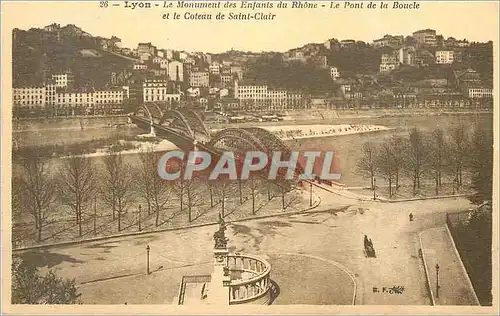 Ansichtskarte AK Lyon Le Monument des Enfants du Rhone Le Pont de la Boucle et le Coteau de Saint Clair