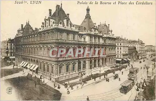 Cartes postales Lyon Palais de la Bourse et Place des Cordeliers Tramway