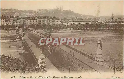 Cartes postales Lyon Pont de l'Universite et Coteau de Fourviere