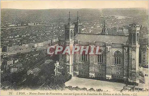 Ansichtskarte AK Lyon de Notre Dame de Fourviere vue sur Lyon et la Jonction du Rhone et de la Saone